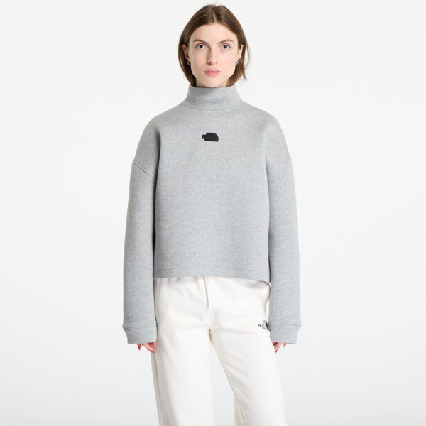 Pulóver The North Face Mock Neck Relaxed Sweater Metalic Silver XS-alacsony-ár