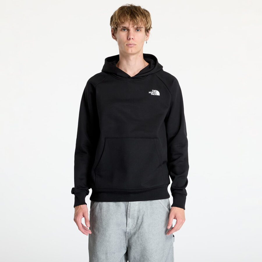 Pulóver The North Face Raglan Red Box Hoodie Black S-alacsony-ár