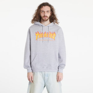 Pulóver Thrasher Flame Logo Hoody Melange Grey S-alacsony-ár