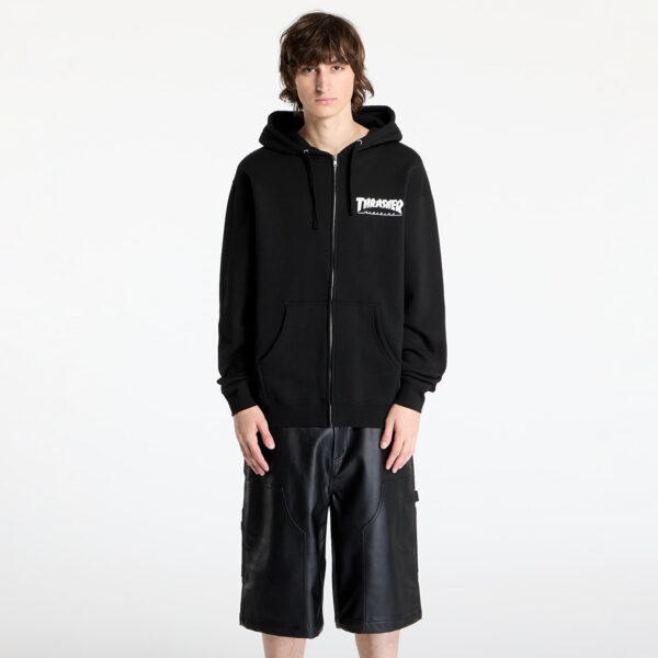 Pulóver Thrasher Magazine Logo Zip Hood Black S-alacsony-ár