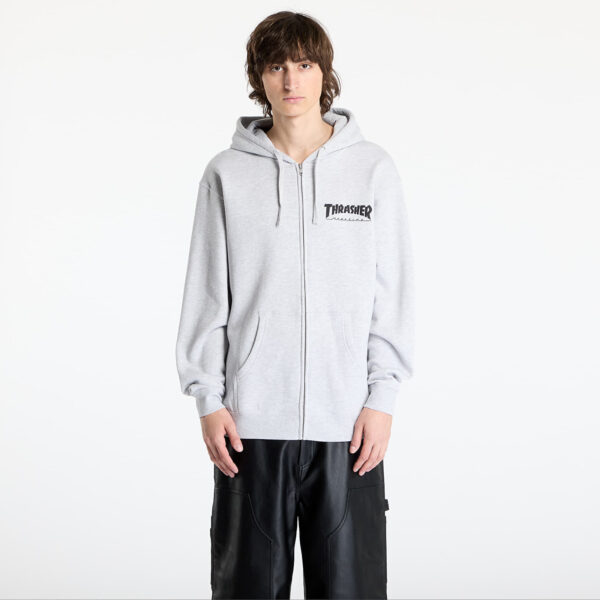 Pulóver Thrasher Magazine Logo Zip Hoody Melange Grey S-alacsony-ár