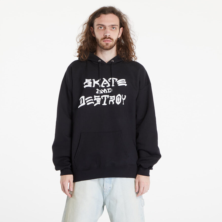 Pulóver Thrasher Skate And Destroy Hood Black M-alacsony-ár