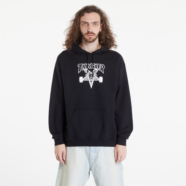 Pulóver Thrasher Skategoat Hood Black S-alacsony-ár