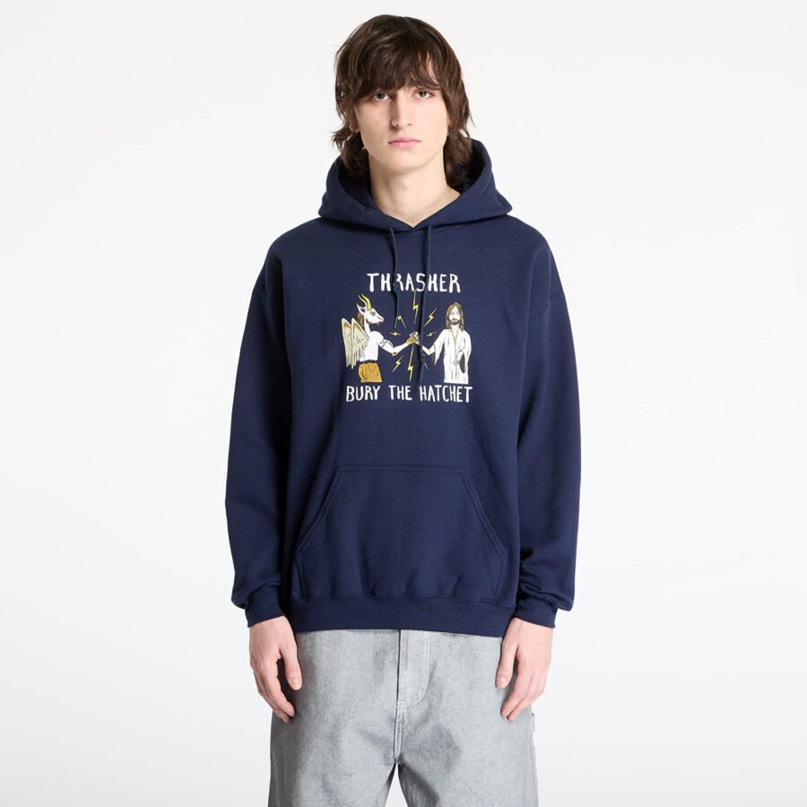 Pulóver Thrasher x Toy Machine B.T.H. Hoodie Navy L-alacsony-ár