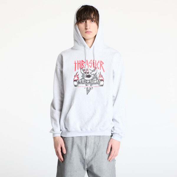 Pulóver Thrasher x Toy Machine Monster Gram Hoodie Ash Grey M-alacsony-ár