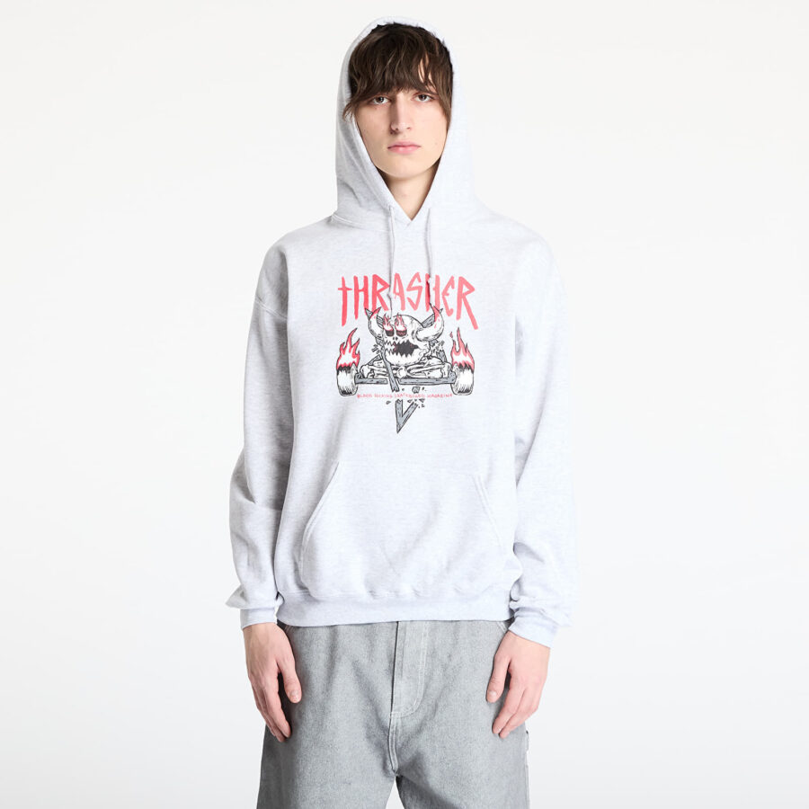 Pulóver Thrasher x Toy Machine Monster Gram Hoodie Ash Grey M-alacsony-ár