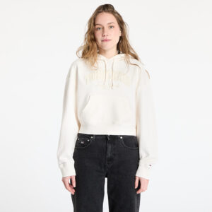 Pulóver Tommy Jeans Boxy Crop Varsity Hoodie White M-alacsony-ár