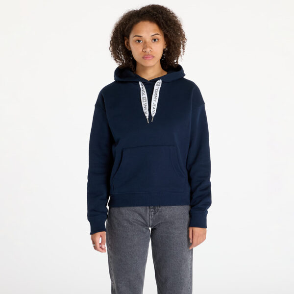 Pulóver Tommy Jeans Boxy Logo Drawcord Hoodie Navy XS-alacsony-ár