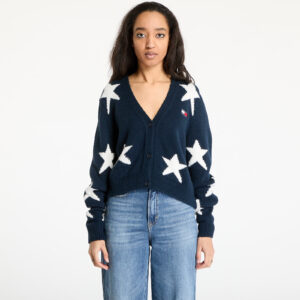 Pulóver Tommy Jeans Star Cardigan Blue XS-alacsony-ár