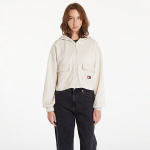 Pulóver Tommy Jeans W RLX Crop Fabric Mix Hoodie Newsprint M-alacsony-ár