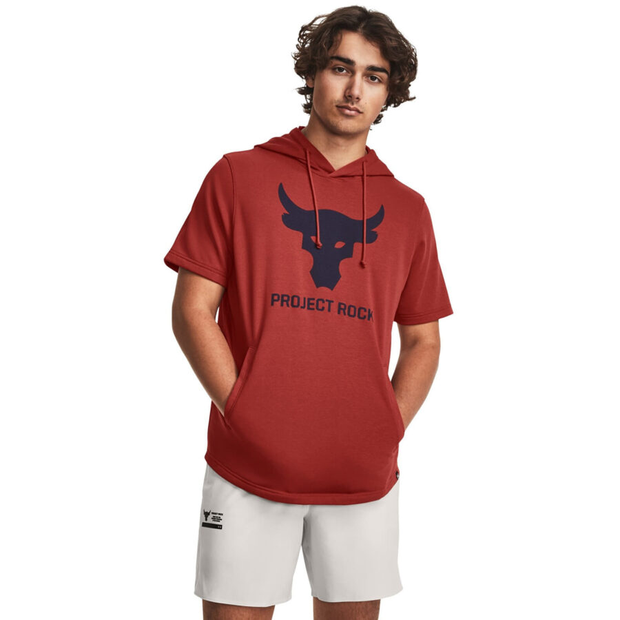Pulóver Under Armour Pjt Rock Terry SS Hoodie Red M-alacsony-ár