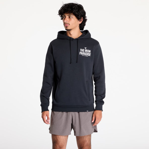 Pulóver Under Armour Project Rock Rival Fleece Hoodie Black S-alacsony-ár