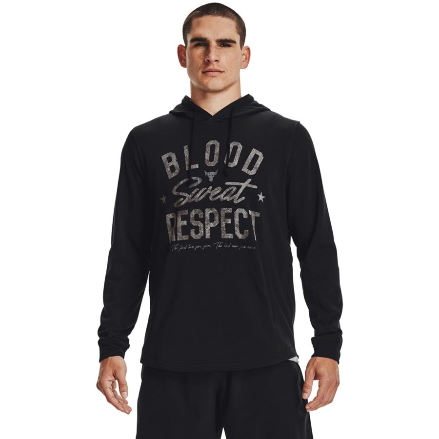 Pulóver Under Armour Project Rock Terry Bsr Hoodie Black S-alacsony-ár