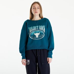 Pulóver Under Armour Project Rock Terry Sweatshirt Turquoise S-alacsony-ár