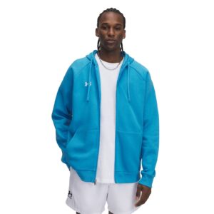 Pulóver Under Armour Rival Fleece FZ Hoodie Ether Blue/ White M-alacsony-ár