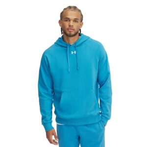 Pulóver Under Armour Rival Fleece Hoodie Ether Blue/ White M-alacsony-ár
