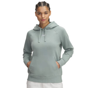 Pulóver Under Armour Rival Fleece Hoodie Silica Green/ White XS-alacsony-ár