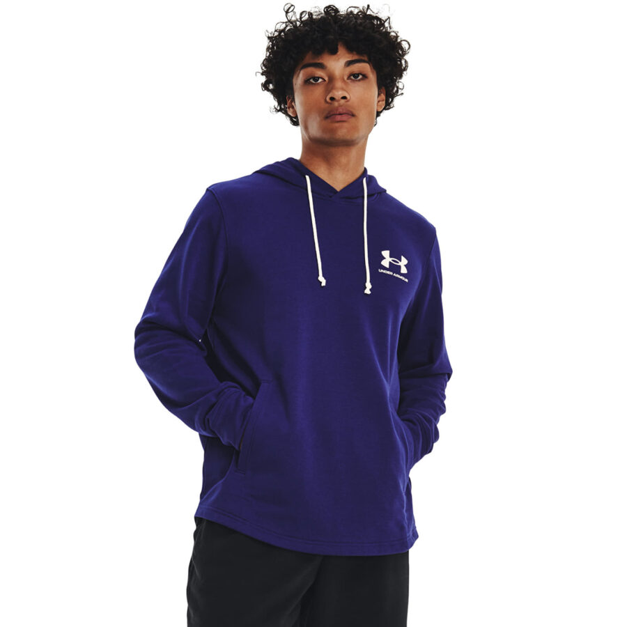 Pulóver Under Armour Rival Terry LC Hoodie Blue M-alacsony-ár