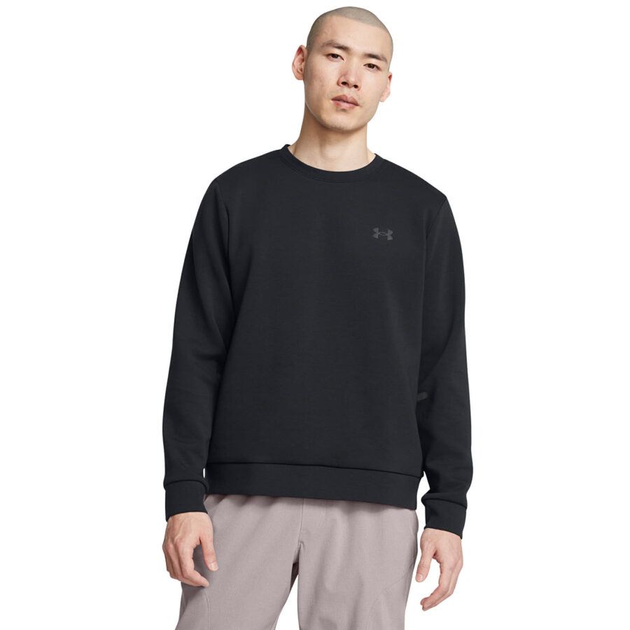 Pulóver Under Armour Unstoppable Fleece Crew EU Black/ Black XXL-alacsony-ár