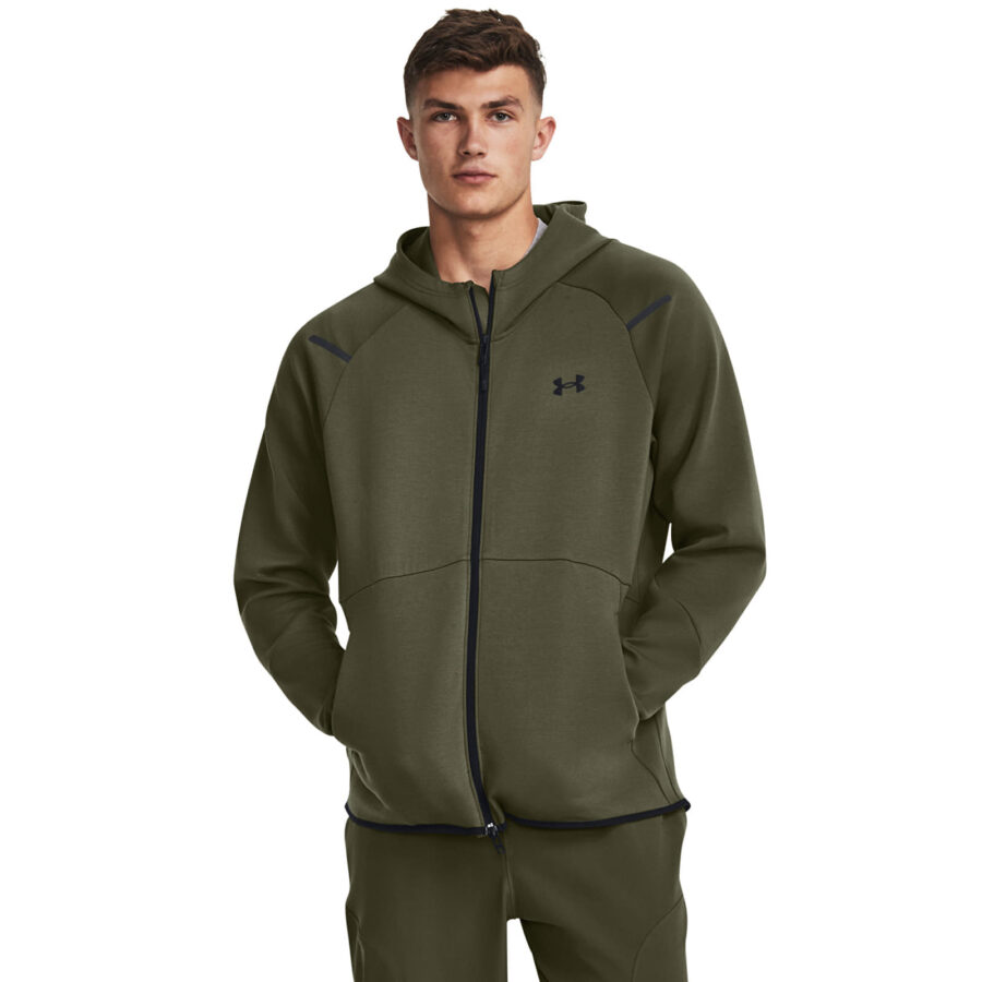 Pulóver Under Armour Unstoppable Fleece FZ Green L-alacsony-ár