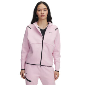 Pulóver Under Armour Unstoppable Fleece FZ Prime Pink/ Black S-alacsony-ár