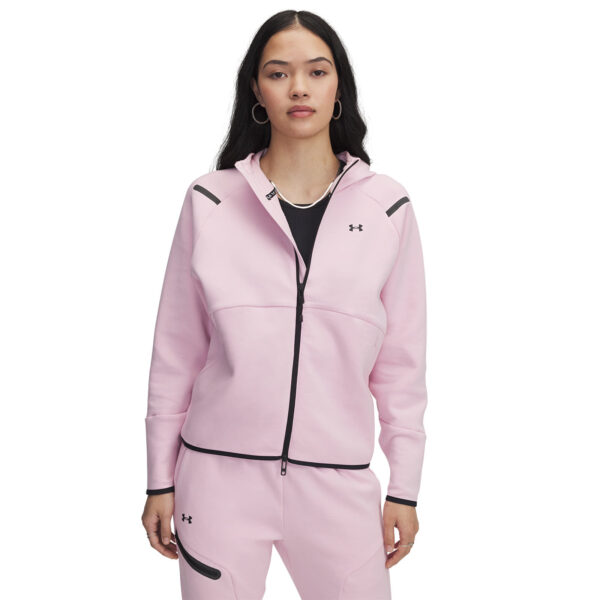 Pulóver Under Armour Unstoppable Fleece FZ Prime Pink/ Black S-alacsony-ár