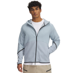 Pulóver Under Armour Unstoppable Fleece Grid FZ Harbor Blue/ Black M-alacsony-ár