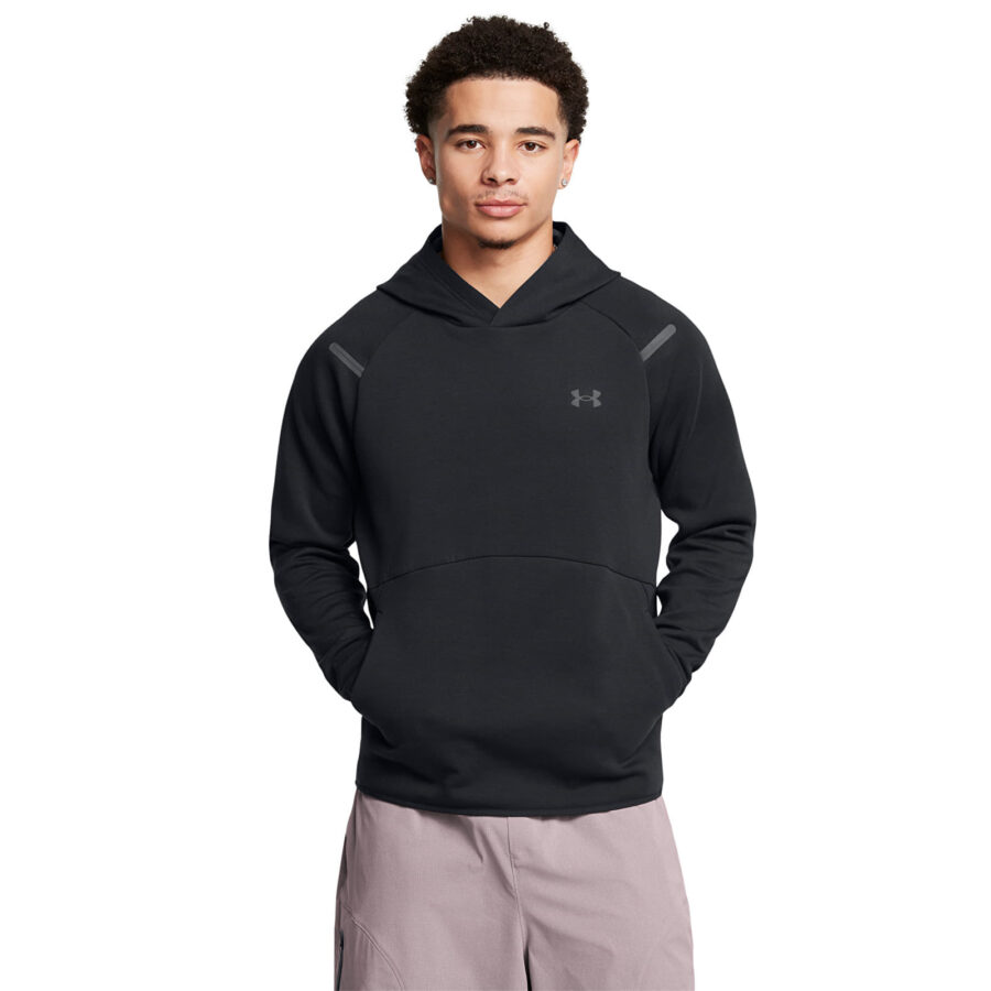 Pulóver Under Armour Unstoppable Fleece Hooded EU Black/ Black XXL-alacsony-ár
