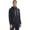 Pulóver Under Armour W Rival Fleece Full-Zip Hoodie Black/ White M-alacsony-ár