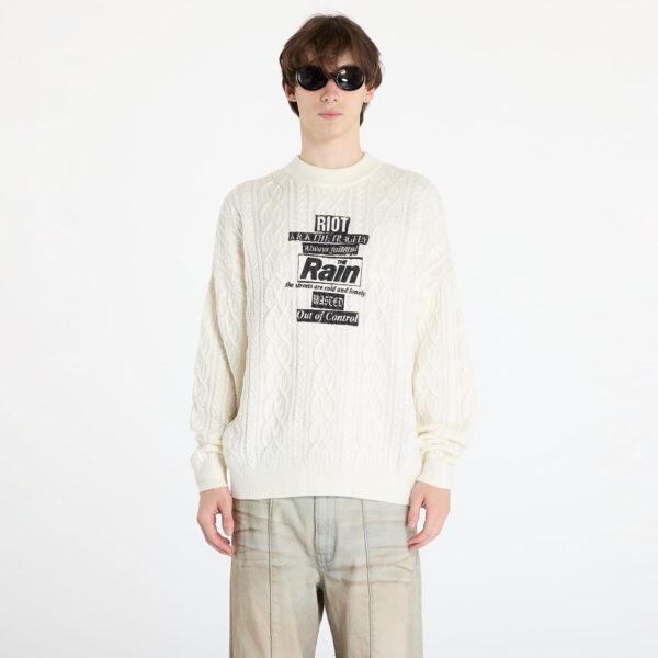Pulóver Wasted Paris Rain Cable Knit Sweater Off-White M-alacsony-ár