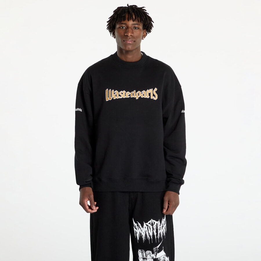 Pulóver Wasted Paris United Crew Neck Black M-alacsony-ár