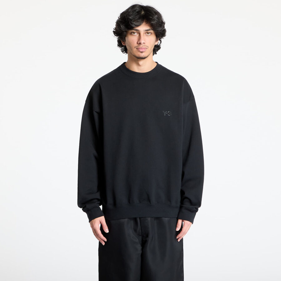 Pulóver Y-3 French Terry Crew Sweatshirt UNISEX Black S-alacsony-ár