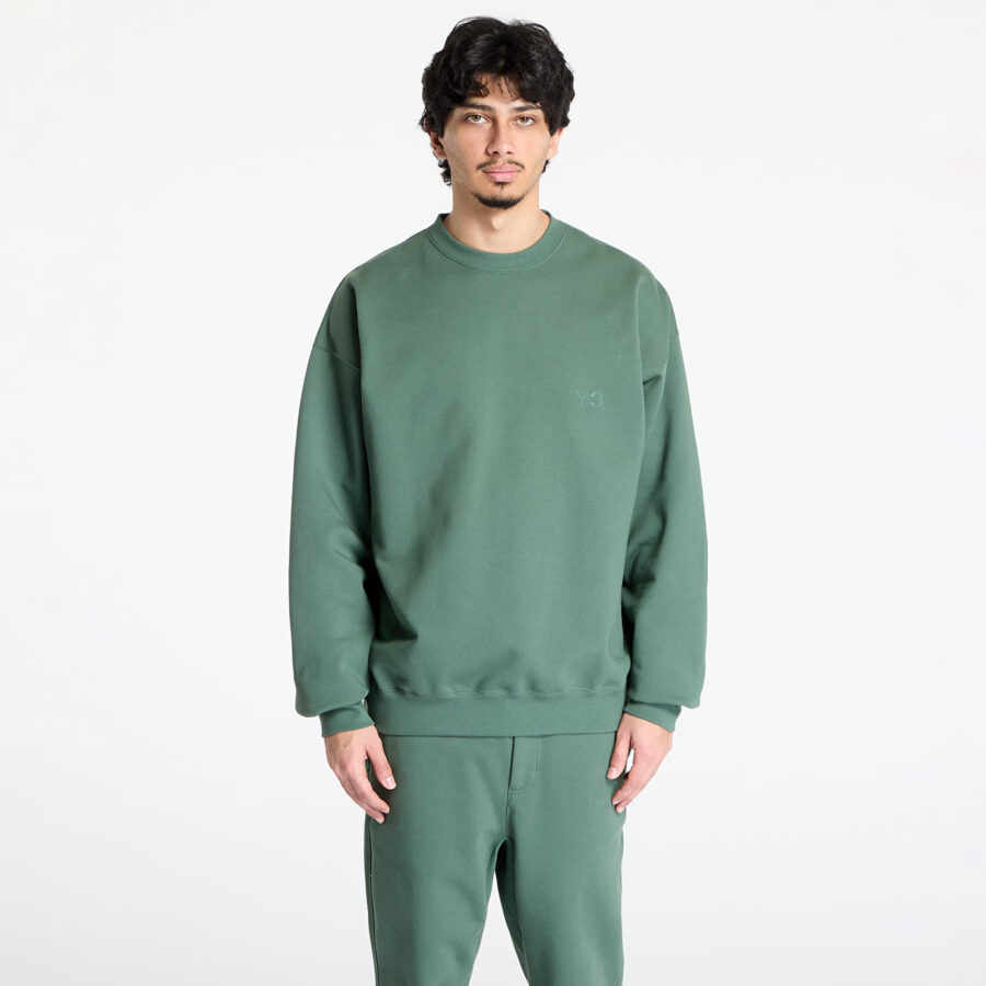 Pulóver Y-3 French Terry Crew Sweatshirt UNISEX Green Oxide S-alacsony-ár