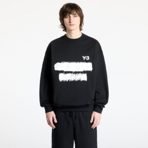 Pulóver Y-3 Graphic Crew Sweater UNISEX Black S-alacsony-ár
