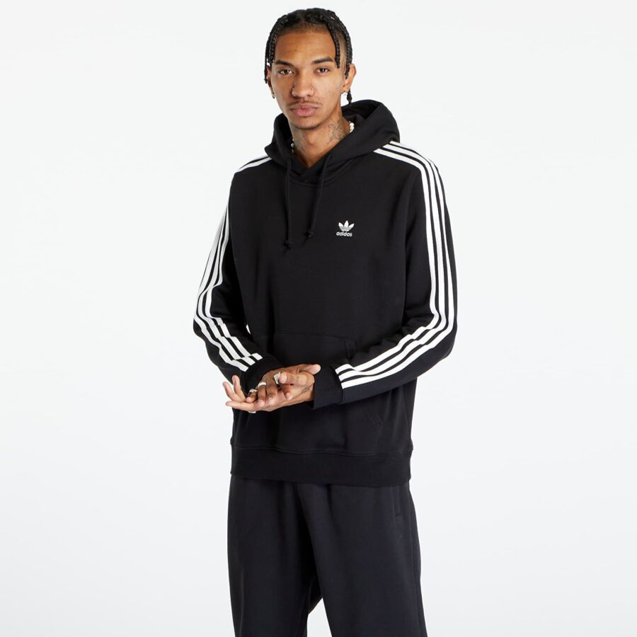 Pulóver adidas 3-Stripes Hoody Black S-alacsony-ár