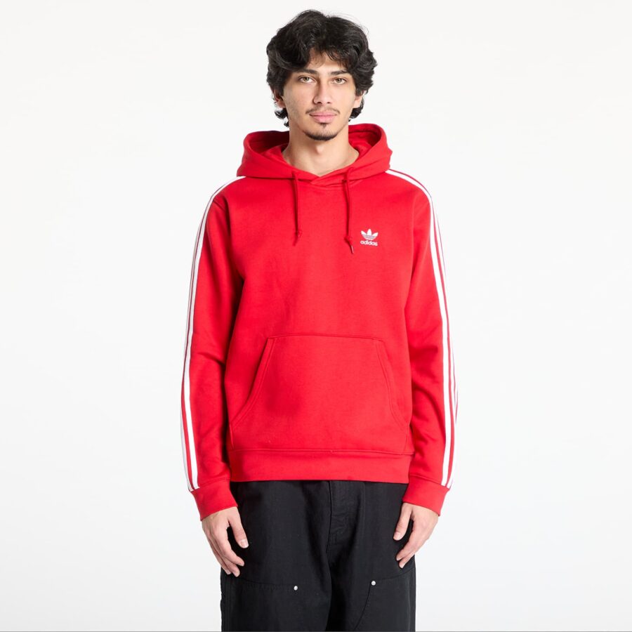 Pulóver adidas Adicolor Classics 3-Stripes Hoody Better Scarlet M-alacsony-ár