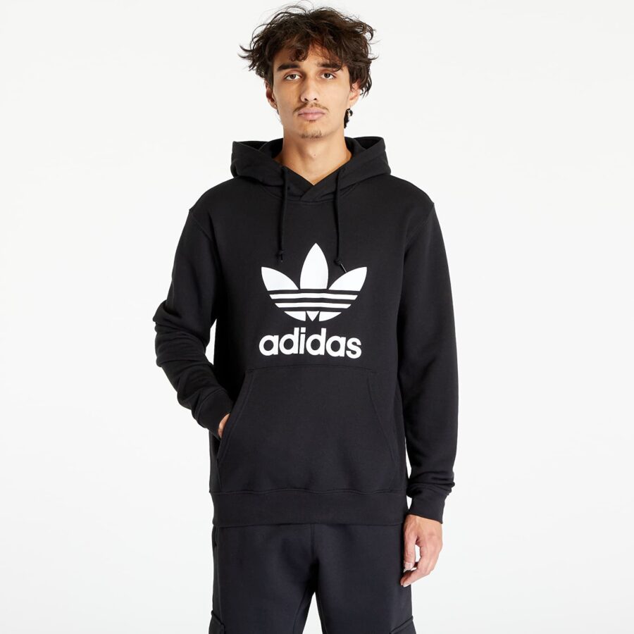 Pulóver adidas Adicolor Classics Trefoil Hoody Black/ White S-alacsony-ár