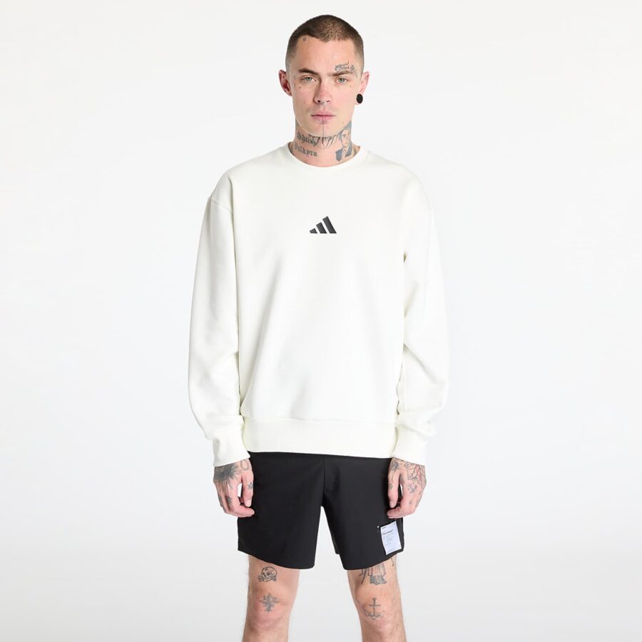 Pulóver adidas All Szn Graphic Crewneck Sweatshirt Off White/ Black L-alacsony-ár