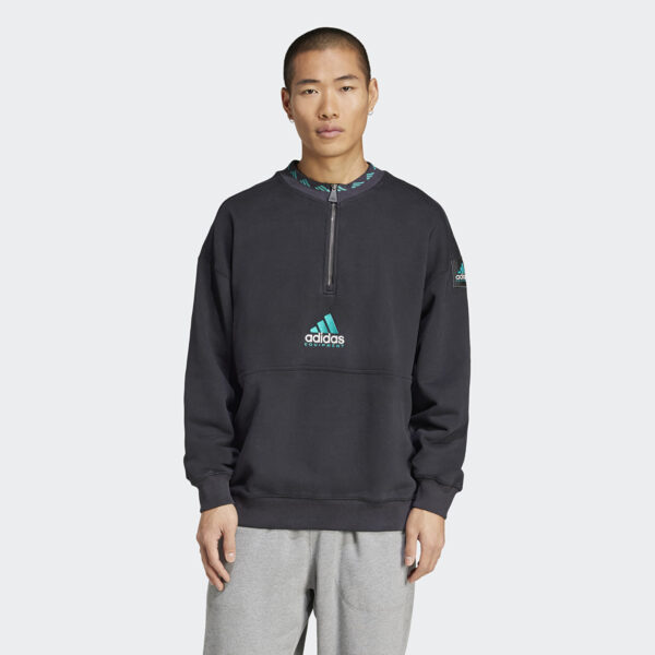 Pulóver adidas Equipment Fleece Half-Zip Black/ Black S-alacsony-ár