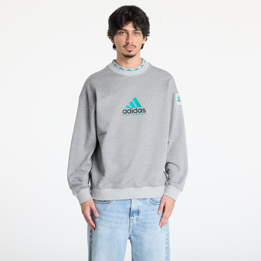 Pulóver adidas Equipment Reflective Crew Neck Sweatshirt Grey/ Medium Grey Heather L-alacsony-ár