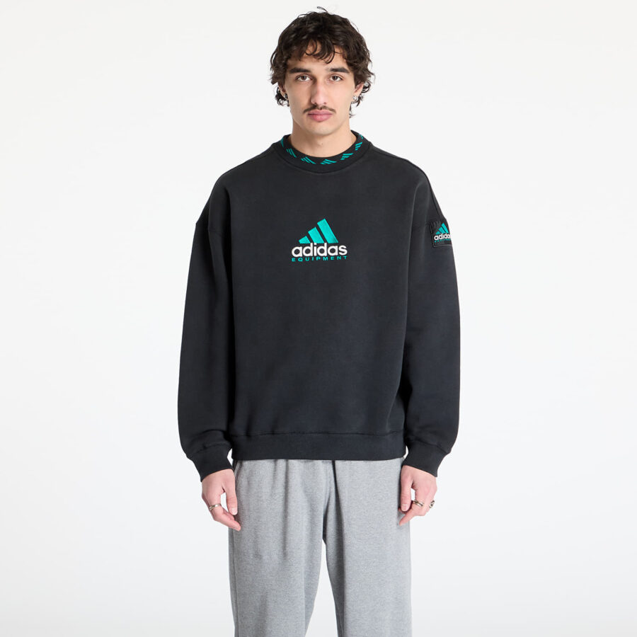 Pulóver adidas Equipment Wash Crewneck Sweatshirt Black S-alacsony-ár