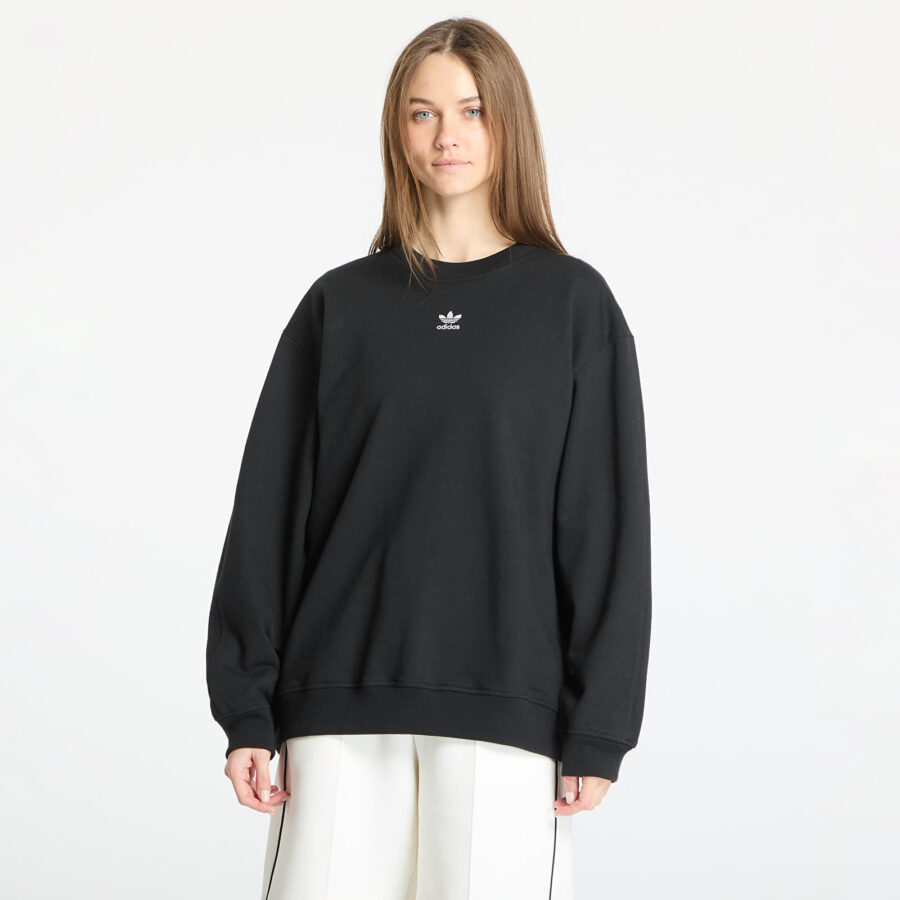 Pulóver adidas Essentials Oversized French Terry Sweatshirt Black S-alacsony-ár