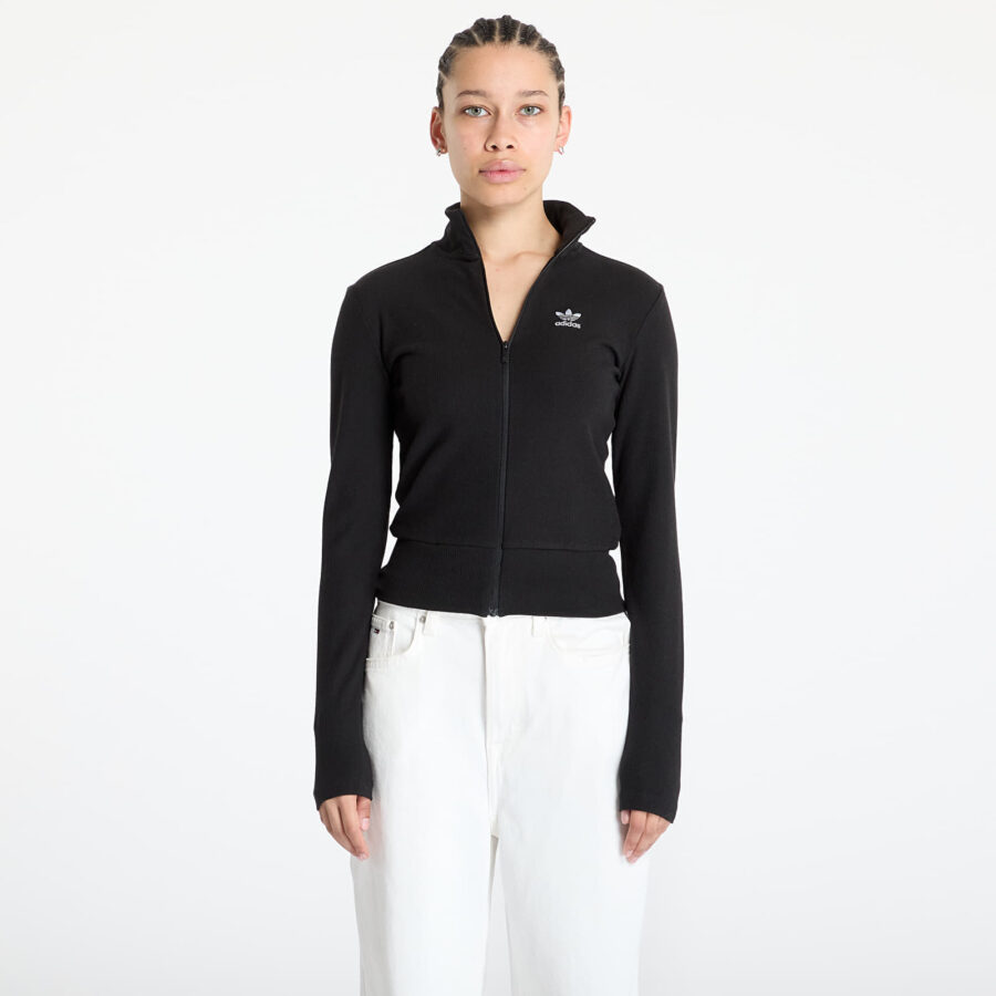 Pulóver adidas Essentials Rib Full Zip Tracktop Black/ Black XS-alacsony-ár