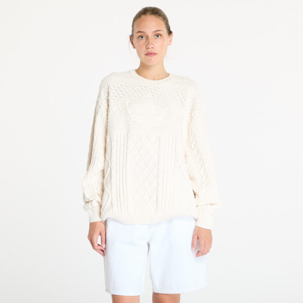 Pulóver adidas Knited Trf Sweater Wonder White XL-alacsony-ár