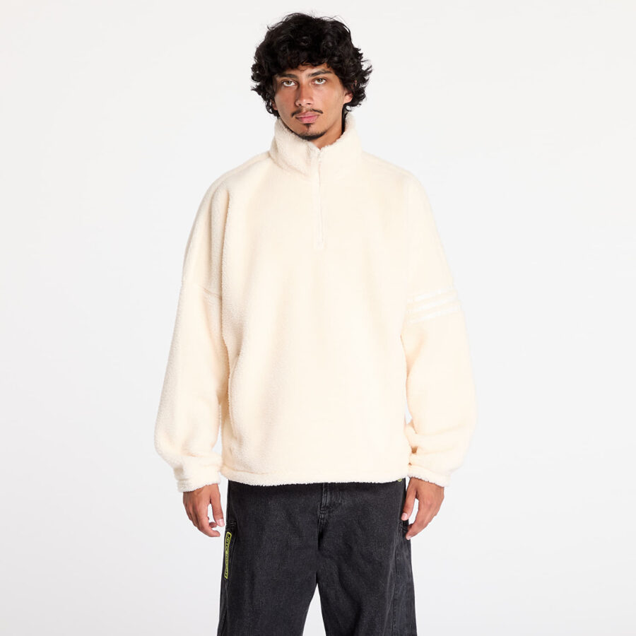 Pulóver adidas Neuclassic Polar Fleece 1/2 Zip Sweatshirt Wonder White M-alacsony-ár