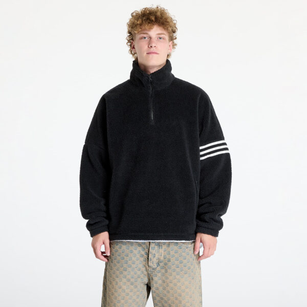 Pulóver adidas Neuclassic Polarfleece 1/2 Zip Sweatshirt Black S-alacsony-ár