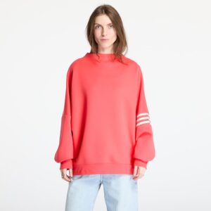 Pulóver adidas Neuclassics Oversized Mock Neck Sweatshirt Real Coral/ Cream White S-alacsony-ár