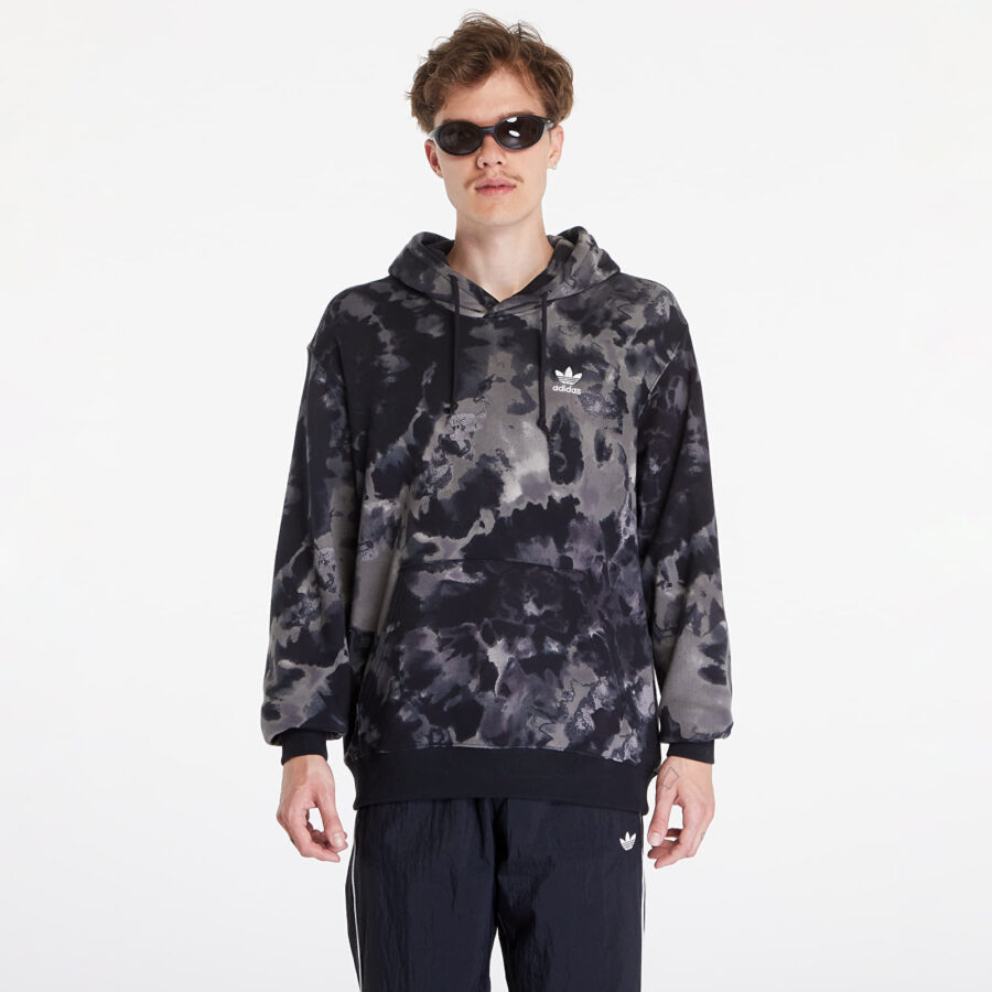 Pulóver adidas Originals Tie-Dyed Hoodie Black Camo M-alacsony-ár