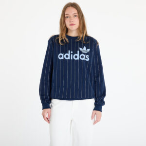 Pulóver adidas Pinstripe Graphic Sweatshirt Blue/ Night Indigo/ Off White XS-alacsony-ár