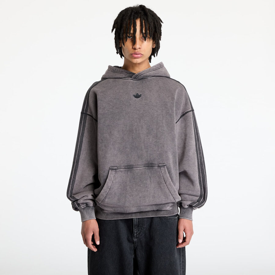 Pulóver adidas Premium Essentials Retro Washed Hoodie Black S-alacsony-ár